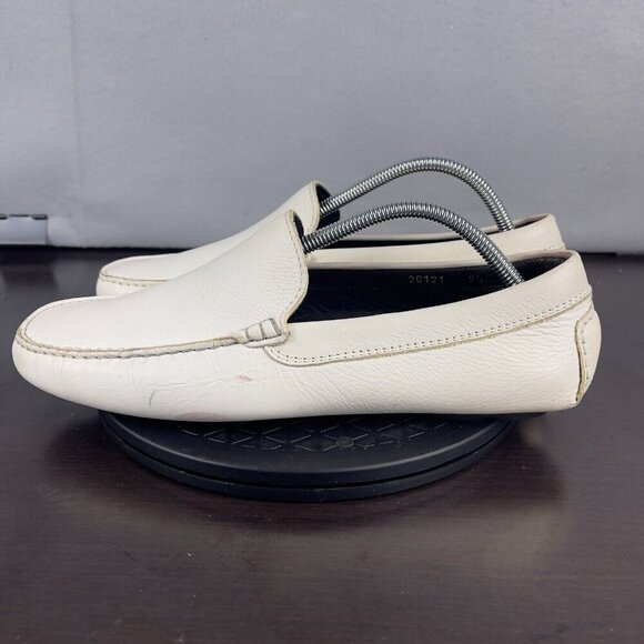 To Boot New York Penny Driving Moc Loafers Shoes White Leather Mens Size 9.5 - Picture 2 of 11